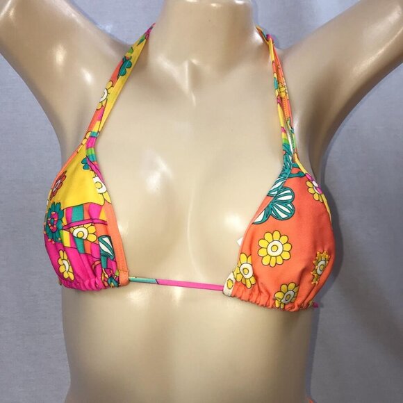Brazilian Medium Bright Tropical Flowers Bikini Set. New With Tags - Picture 2 of 4